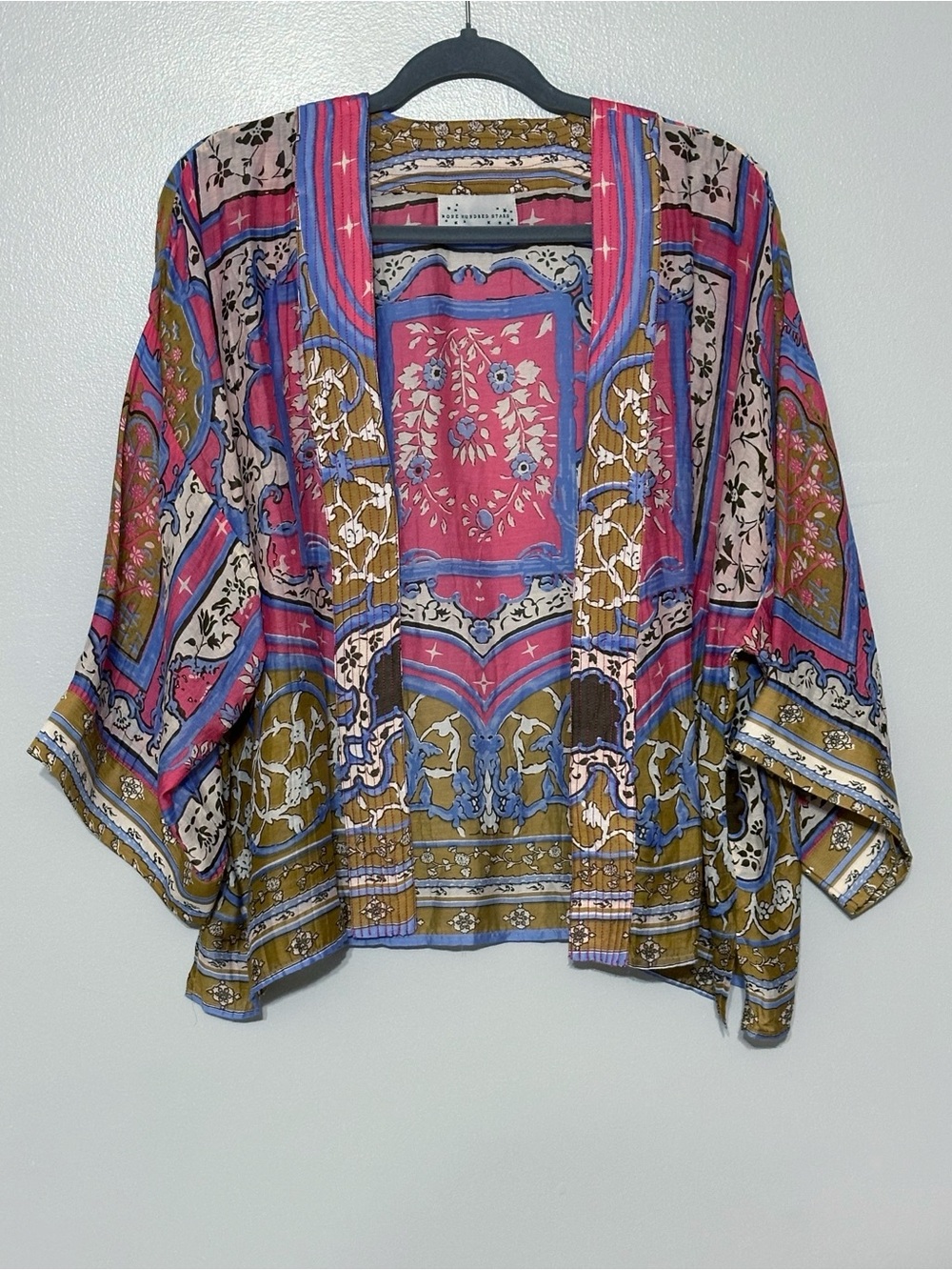 One Hundred Stars Indian Summer Pink Mink Kimono One Size